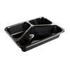 Plastbakke, F&aelig;rch, C 2227-3F, 3-rums Rektangul&aelig;r 1025 ml 178x227x43mm C-PET, sort, t/ovn & microovn karton a 420 stk F&oslash;devaregodkendt