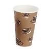 Kaffeb&aelig;ger, Rund, Papir + PE, brun 16oz/ 470ml, karton a 1000 stk palle 15 kartoner, Single wall F&oslash;devaregodkendt