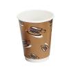 Kaffeb&aelig;ger, Papir + PE, brun, 12oz/340ml karton a 500 stk, palle 12 kartoner Double wall, F&oslash;devaregodkendt