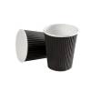 Kaffeb&aelig;ger, Papir + PE, sort, Black Line 12oz/340ml, karton a 600 stk palle 16 kartoner, Ripple wall F&oslash;devaregodkendt