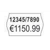 Prisetiket, Avery, PLR1626, 2 linjer 26x16mm hvid, antal etiketter pr. ark : 1200 rulle a 1200 etiketter