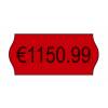 Prisetiket, Avery, RPLP1226, 1 linje 26x12mm r&oslash;d, antal etiketter pr. ark : 1500 rulle a 1500 etiketter