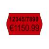 Prisetiket, Avery, RPLP1626, 2 linjer 26x16mm r&oslash;d, antal etiketter pr. ark : 1200 rulle a 1200 etiketter