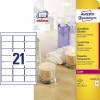 Laseretiket, Avery, L7782-25 63.50mmx38.10mm transparent antal etiketter pr. ark : 21 pakke med 525 stk