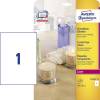 Laseretiket, Avery, L7784-25 210x297mm transparent, antal etiketter pr. ark : 1 pakke a 25 stk