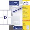 Universeletiket, Avery, 3661 67.70mmx70mm hvid, antal etiketter pr. ark : 12 pakke med 1200 stk, FSC Mix Credit