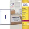 Laseretiket, Avery, L7997-25 199.60mmx289.10mm hvid, antal etiketter pr. ark : 1 pakke a 25 stk