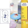 Etiket, Avery, L6043-25 CD til laser og inkjet 177mm hvid, antal etiketter pr. ark : 2 pakke a 50 stk, FSC Mix Credit