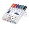 Whiteboardmarker, Staedtler Lumocolor 351 WP6, 2MM, Rund spids, assorteret non-permanent, s&aelig;t af 6 stk