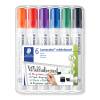 Whiteboardmarker, Staedtler Lumocolor 351 B WP6, 2-5MM, Skr&aring; spids, assorteret non-permanent, s&aelig;t af 6 stk