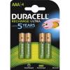 Batteri, Duracell 900mAh, Recharge AAA pakke a 4 stk