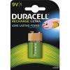 Batteri, Duracell 170MAH, Recharge 9V pakke a 1 stk