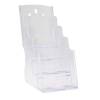 Brochure holder, BNT, A6 4 rum til bord transparent