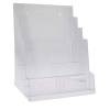 Brochure holder, BNT 1/3 A4, 4 rum til bord/v&aelig;g, transparent