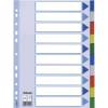 Faneblade PP A4 10-delt farvede faner