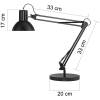 Arkitektlampe, Unilux, Success 60 med bordfod & bordklemme, sort