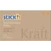 Notes, BNT Stick&acute;n, Kraft Blok, brun 127x76mm
