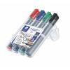 Marker, Staedtler Lumocolor, 356 WP4 2MM, Rund spids, assorteret, permanent S&aelig;t med 4 stk