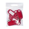 N&oslash;gleskilte, BNT 50x23, etiketm&aring;l (LxB): 30x15mm, plastik r&oslash;d