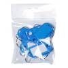 N&oslash;gleskilte, BNT 50x23, etiketm&aring;l (LxB): 30x15mm, plastik bl&aring;