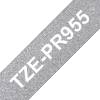 Labeltape, Brother, TZE-PR955, lamineret 24mmx8.00m hvid/s&oslash;lv
