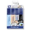 Tekstmarker, Staedtler Textsurfer 364 CWP4, 1-5MM, Skr&aring; spids, assorteret S&aelig;t med 4 stk