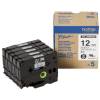 Labeltape, Brother, HGEM931V5 12mmx8.00m sort/s&oslash;lv