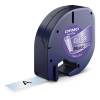 Dymo Letratag plasttape 12mm sort/klar