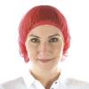 Engangs h&aring;rnet, Mop Cap on-size Non-woven, R&oslash;d, pakke a 1000 stk