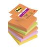Notes, Post-it, Super sticky, assorteret 76x76mm, pakke a 5 stk