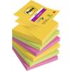 Notes, Post-it, Super sticky, assorteret 76x76mm, pakke a 6 stk