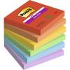 Notes, Post-it, Super sticky, assorteret 76x76mm, pakke a 6 stk