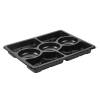Plastbakke, Plus Pack Zen, 7-rums Rektangul&aelig;r 310x250x33mm PET, sort, pakke a 60 stk F&oslash;devaregodkendt