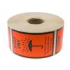 Etiketter, Firkantet, Udvendig vikling 120.00 x 70.00 mm, kraft/PE, Permanent fluorescent orange, KEEP DRY rulle a 1000 stk
