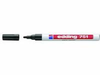 Paint marker Edding 751 permanent sort rund spids 1-2mm