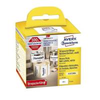 Universeletiket, Avery, A1933084 Polyester 57x32mm hvid, rulle a 400 etiketter