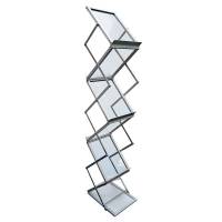 Brochure holder, Twinco, Twin Light 450x310x140mm A4 6 fag gulvmodel Z-shape, s&oslash;lv