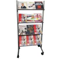 Brochure stand, Twinco Twin Mobil, 310x140x980mm, 16xA4, s&oslash;lv