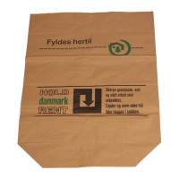 Papirs&aelig;k, 700 x 950 mm, sidefalset Papir + PE, LD-PE, limet, brun Hold Danmark Rent, pakke a 20 stk