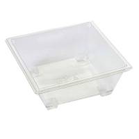 Plastbakke, Plus Pack Gourmet Express Rektangul&aelig;r kapacitet 585ml,141x141x55mm PET, transparent, karton a 400 stk F&oslash;devaregodkendt
