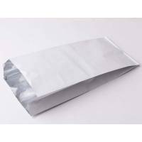 Grill pose, 65 x 160 x 335 mm, flat bag papir/aluminium/folie/papir, hvid pakke a 250 stk, palle a 120 pakker palle a 120 kartoner, F&oslash;devaregodkendt