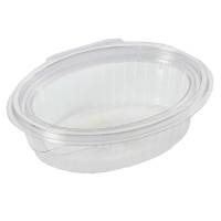 Plastbakke, Plus Pack ClearShow Rektangul&aelig;r kapacitet 250ml,150x112x45mm RPET, transparent, m/h&aelig;ngslet l&aring;g pakke a 50 stk F&oslash;devaregodkendt
