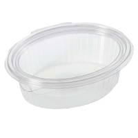 Plastbakke, Plus Pack ClearShow Rektangul&aelig;r kapacitet 500ml,167x131x56mm RPET, transparent, m/h&aelig;ngslet l&aring;g pakke a 50 stk F&oslash;devaregodkendt