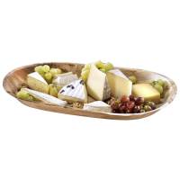 Cateringfad, Rektangul&aelig;r 480 x 240 x 40 mm, tr&aelig;, Large karton a 50 stk Palm leaf F&oslash;devaregodkendt