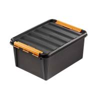 Plastkasse SmartStore, Pro, sort 15L med l&aring;g , 400mm x 300mm x 190mm