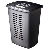 Plastkasse SmartStore, gr&aring; 60L T&oslash;jkurv med l&aring;g , 380mm x 490mm x 600mm