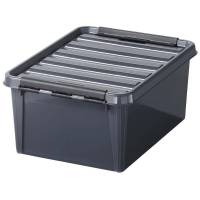 Plastkasse SmartStore, Colour, gr&aring; 15L med l&aring;g , 400mm x 300mm x 190mm