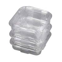 Plastbakke, m/h&aelig;ngslet l&aring;g,175x168x50mm PET, transparent, karton a 300 stk F&oslash;devaregodkendt