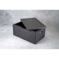 Termo skumkasse, 1/1GN, Rektangul&aelig;r,595 x390x280mm Expanded polypropylene (EPP), sort 1 stk F&oslash;devaregodkendt