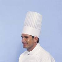 Kokke og slagterhuer Chef hat Non-Woven 25cm, Non-woven, hvid pakke a 10 stk